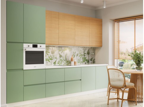 Кухня WoodLine Дуб Элегант H + Interno Зеленый
