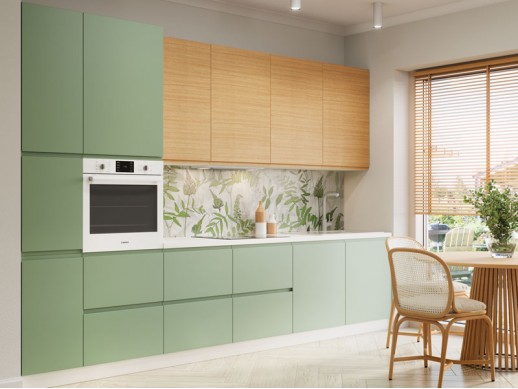 Кухня WoodLine Дуб Элегант H + Interno Зеленый