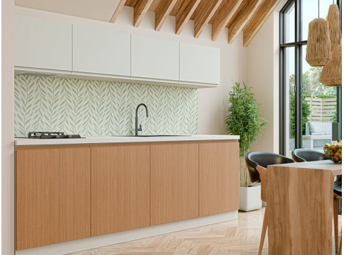 Кухня WoodLine Дуб Элегант V + Interno Белый