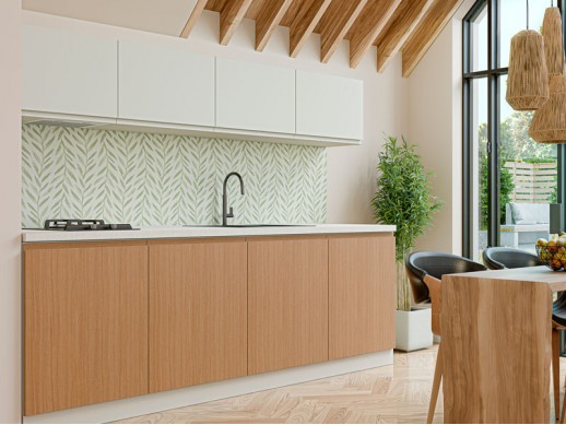 Кухня WoodLine Дуб Элегант V + Interno Белый