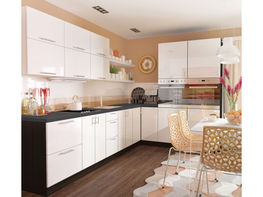 Кухня Колор-микс Белый глянец