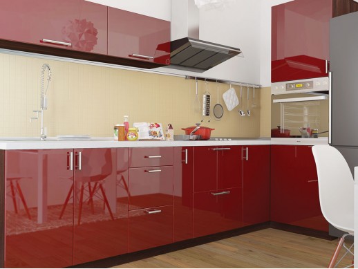 Кухня Колор-микс Красный металлик