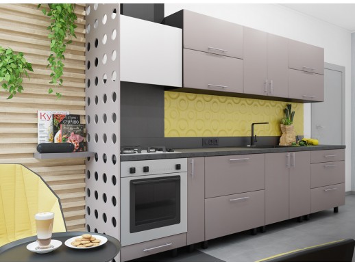 Кухня МоДа Светло-коричневый Матовый