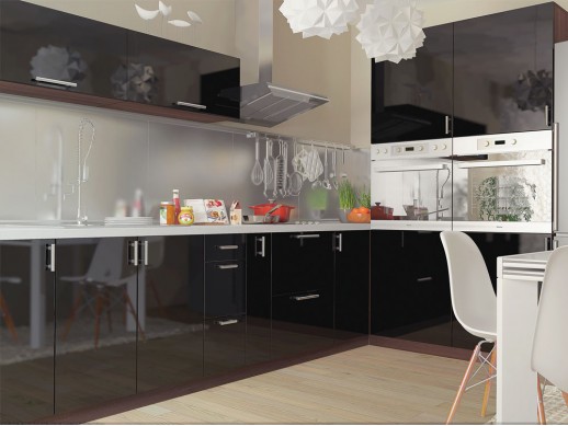 Кухня Мода Черный лак