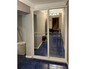 Шкаф-купе Рим-Венециано, цвет Белый, фасады Зеркало