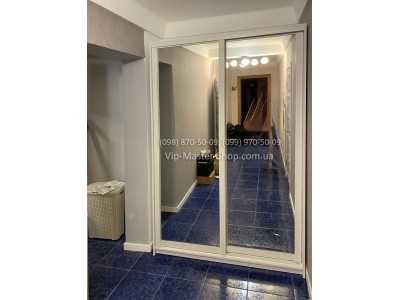 Шкаф-купе Рим-Венециано, цвет Белый, фасады Зеркало