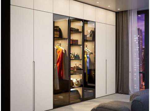 Шкаф Неаполь Стекло Графит BL