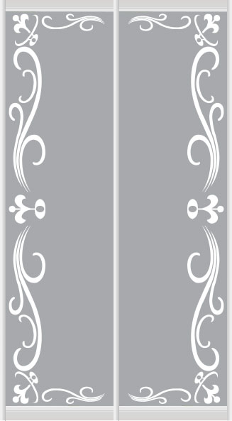 Дверное наполнение зеркало (художественное матирование) 0207L/0207R