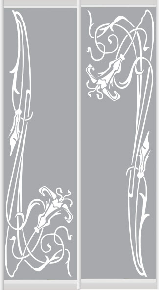 Дверное наполнение зеркало (художественное матирование) 0624L/0624R