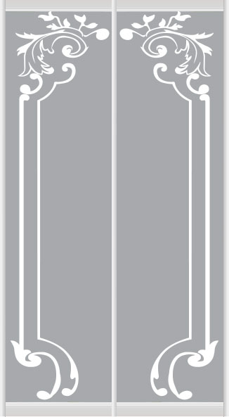 Дверное наполнение зеркало (художественное матирование) 0640L/0640R
