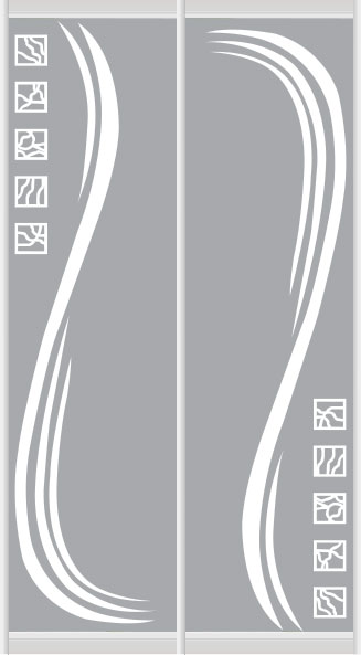 Дверное наполнение зеркало (художественное матирование) 1023L/1023R