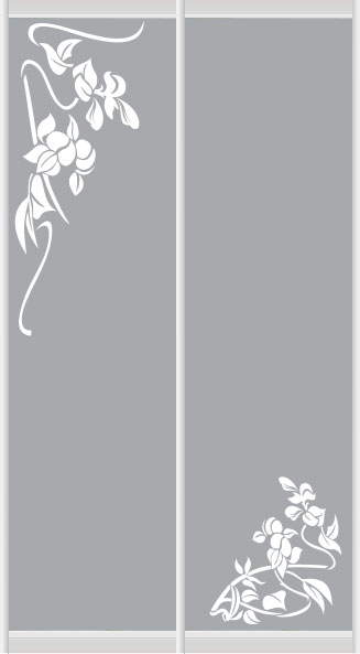 Дверное наполнение зеркало (художественное матирование) 1096L/1096R