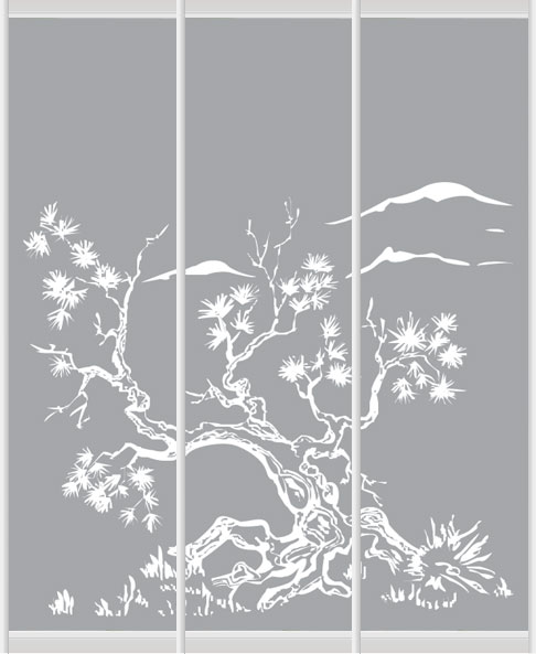 Дверное наполнение зеркало (художественное матирование) 20-16L/20-16S/20-16R