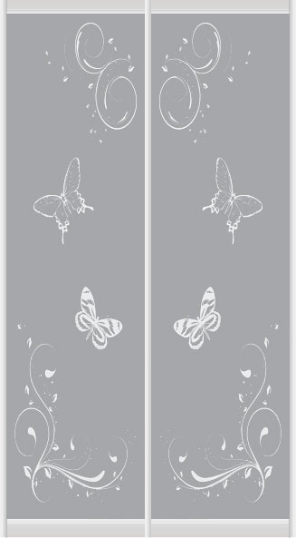 Дверное наполнение зеркало (художественное матирование) 2162L/2162R