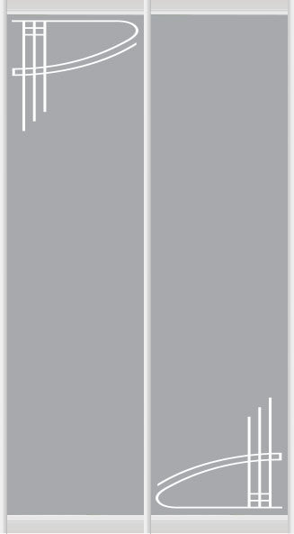 Дверное наполнение зеркало (художественное матирование) 308L/308R