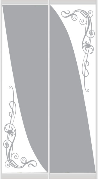 Дверное наполнение зеркало (художественное матирование) 341L/341R