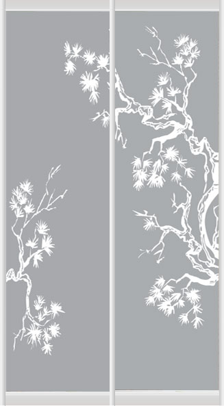 Дверное наполнение зеркало (художественное матирование) 43L/43R