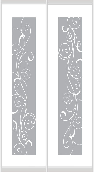 Дверное наполнение зеркало (художественное матирование) 472L/472R