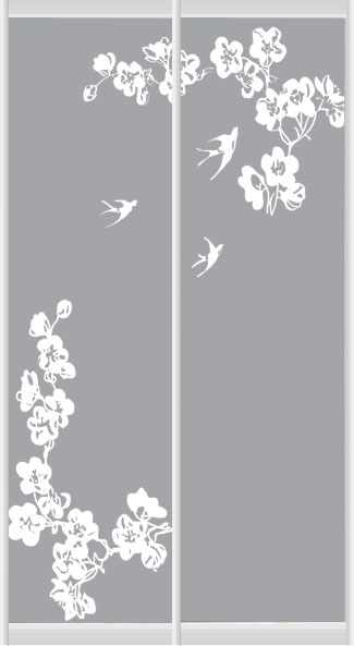 Дверное наполнение зеркало (художественное матирование) 48L/48R