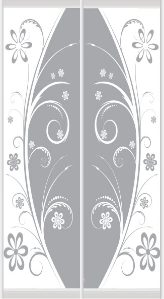 Дверное наполнение зеркало (художественное матирование) 720L/720R