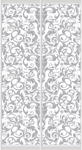 Дверное наполнение зеркало (художественное матирование) 725L фон мат/725R фон мат