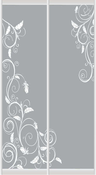 Дверное наполнение зеркало (художественное матирование) 730L/730R