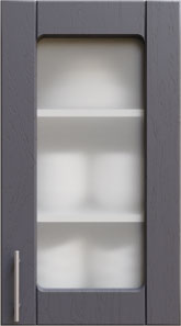 Кухня Квадро Витрина Темно-серый