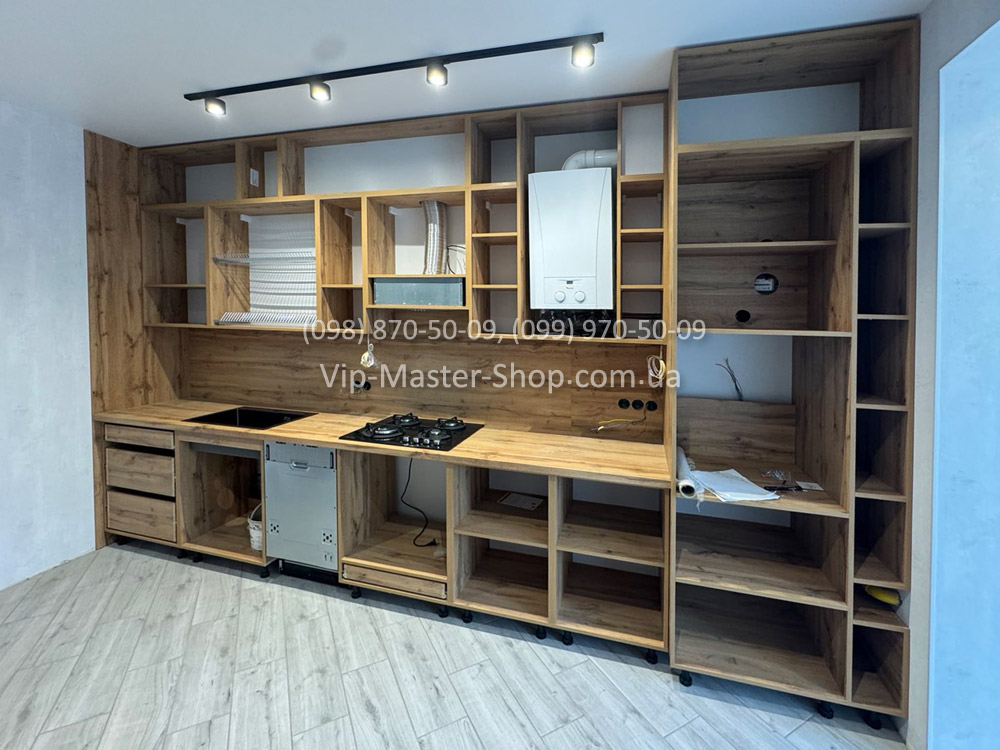 Кухня на замовлення • Зібрані корпуса без фасадів ДСП Дуб аппалачі