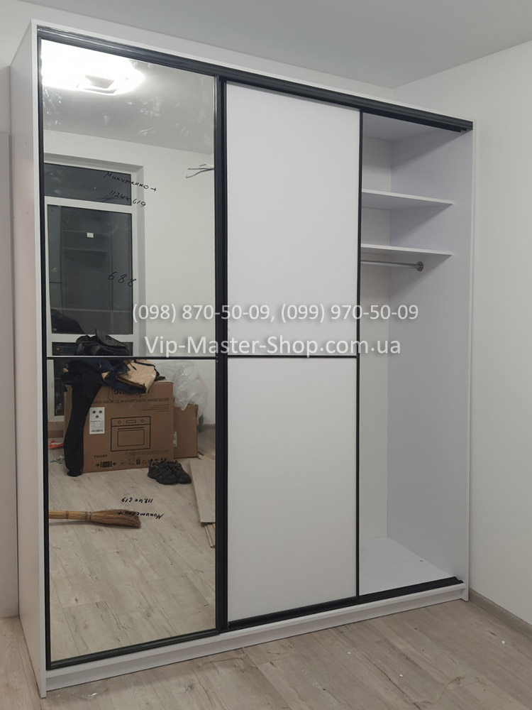 Шкаф-купе 3 фасада, цвет Белый