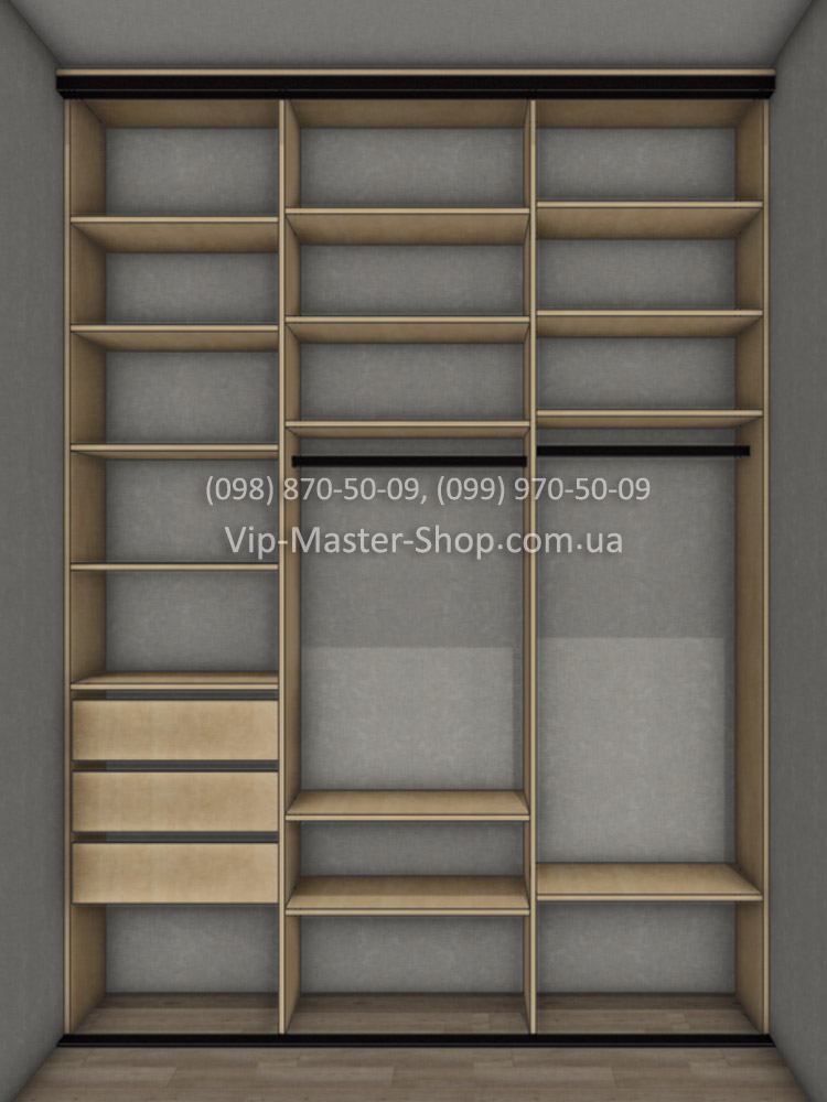 3D Проект шкафа-купе внутри