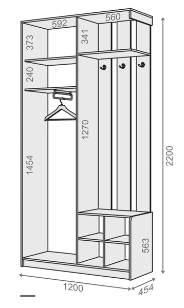 Розміри і наповнення шаф-купе Альфа