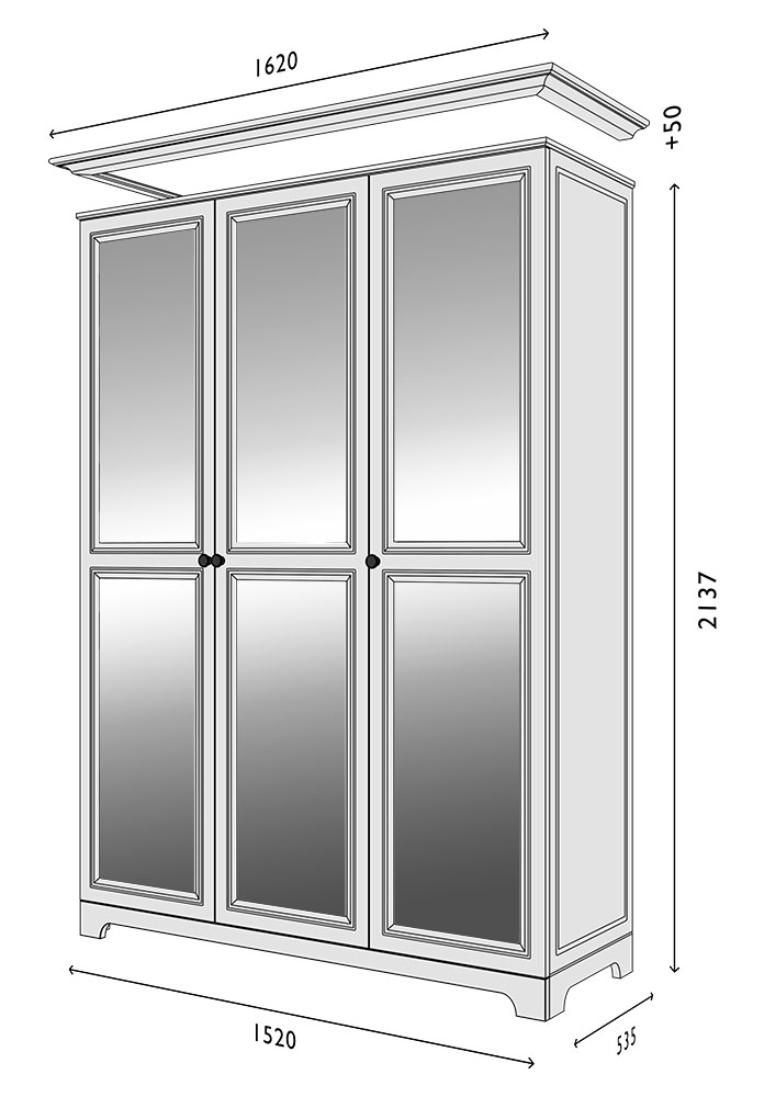 Схема Пенал фасад-V2 зеркало Марсель модуль-3