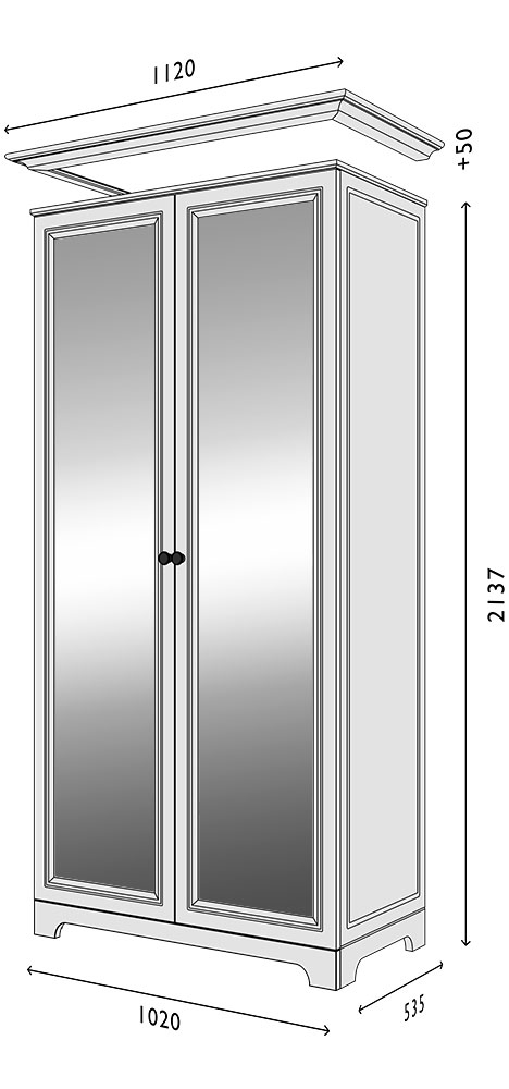 Схема Пенал фасад-V1 зеркало Марсель модуль-2