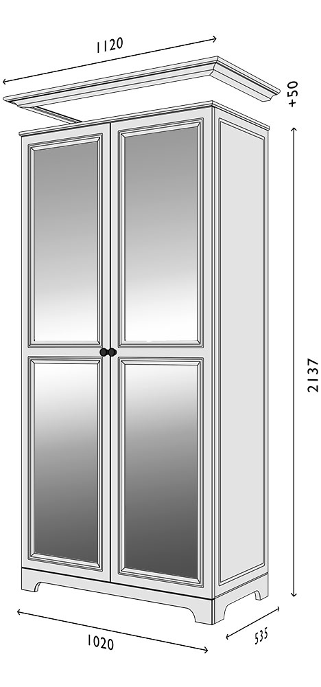 Схема Пенал фасад-V2 зеркало Марсель модуль-2