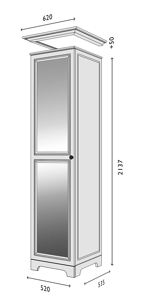 Схема Пенал фасад-V2 зеркало Марсель модуль-1