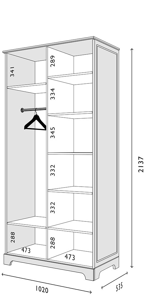 Схема Пенал фасад-V1 без фасада Марсель модуль-2