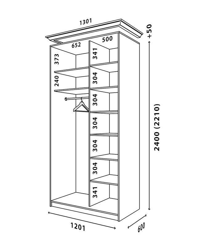 Схема шафи Білий WT 1200x600
