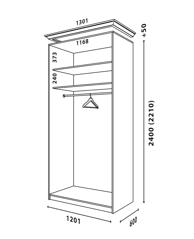 Схема шафи Білий WT 1200x600 УНІ